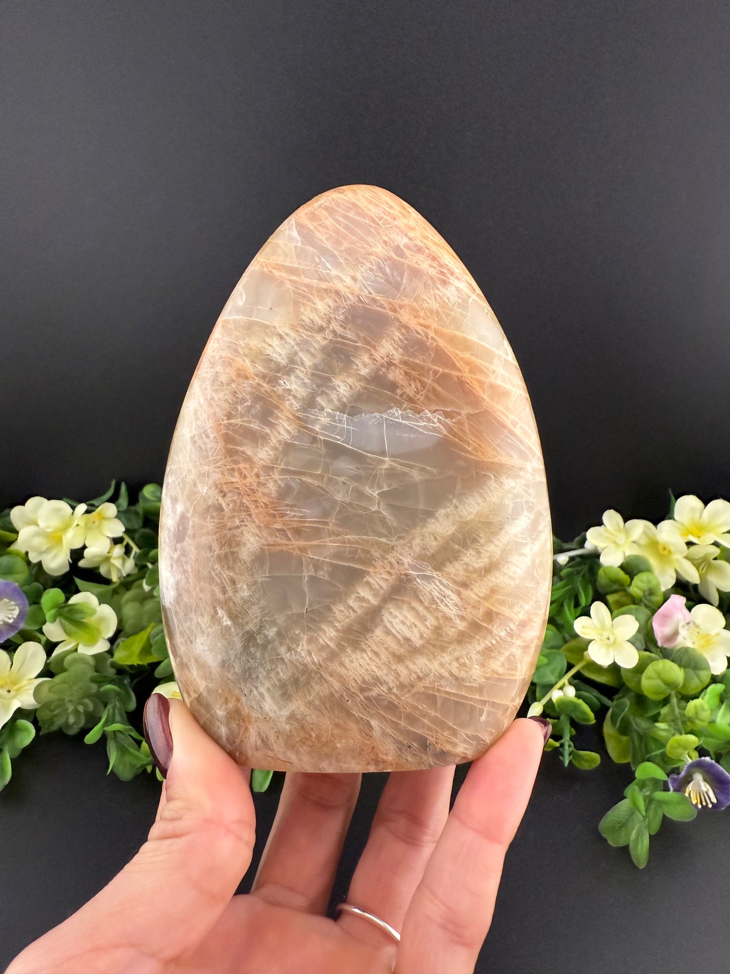 Large Peach Moonstone Freeform Mountain