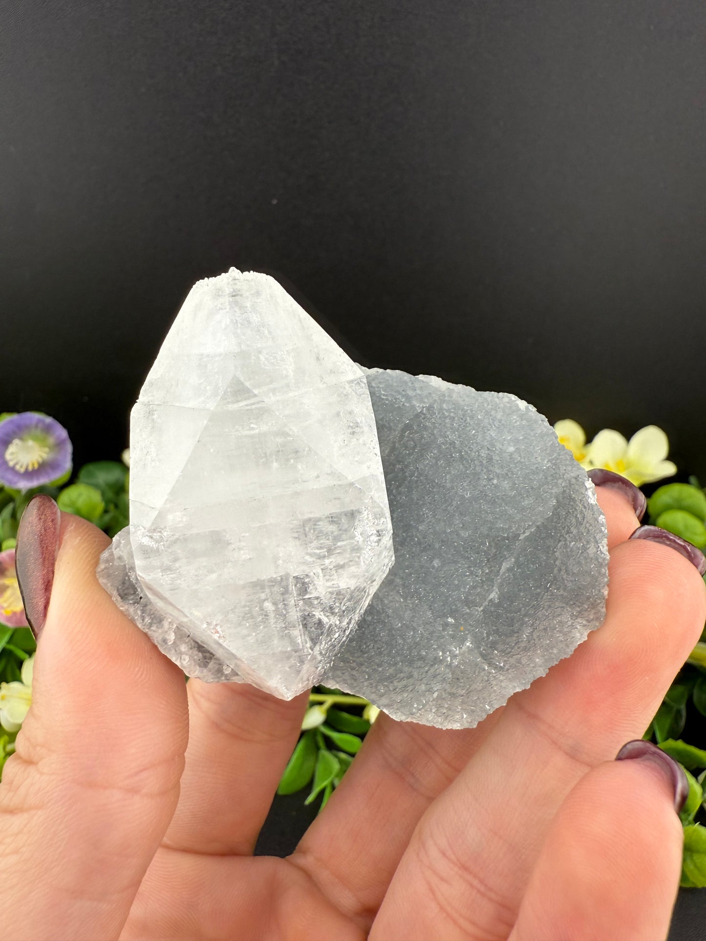 Blue Chalcedony w/ Apophyllite Specimen