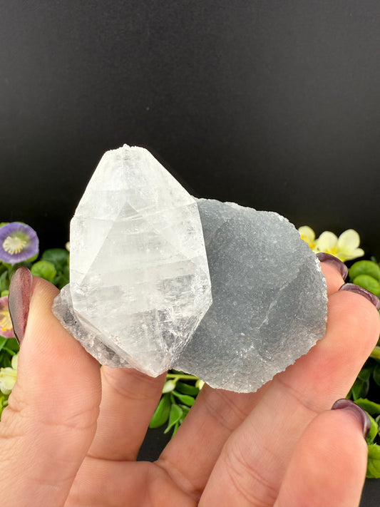 Blue Chalcedony w/ Apophyllite Specimen
