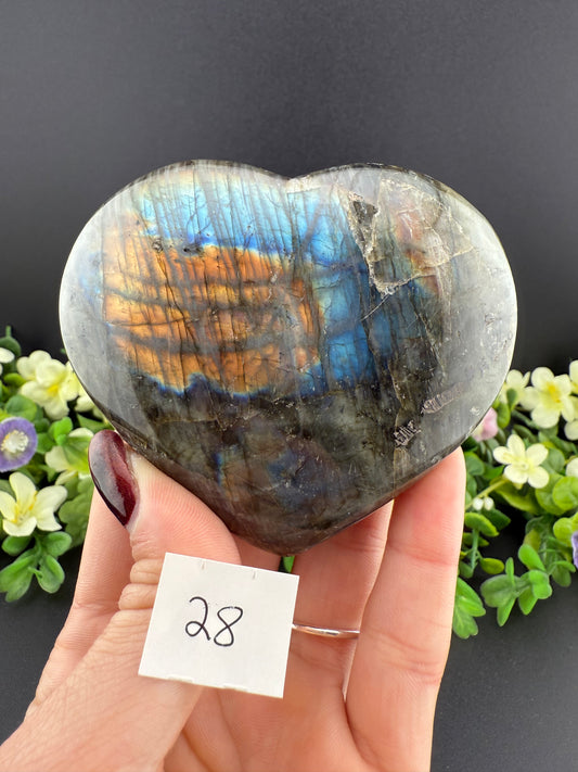 Big Labradorite Hearts