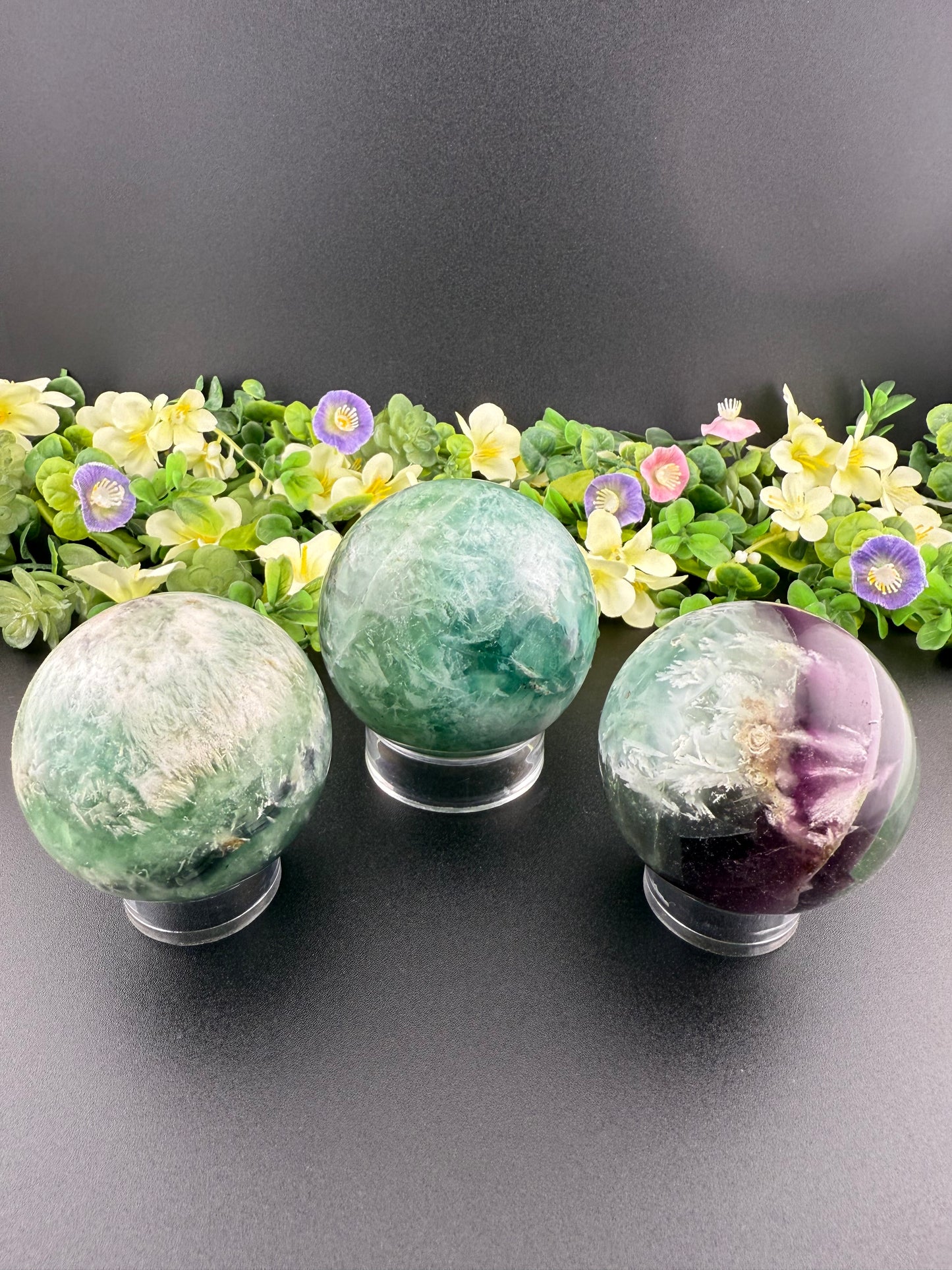 Feather Fluorite Spheres