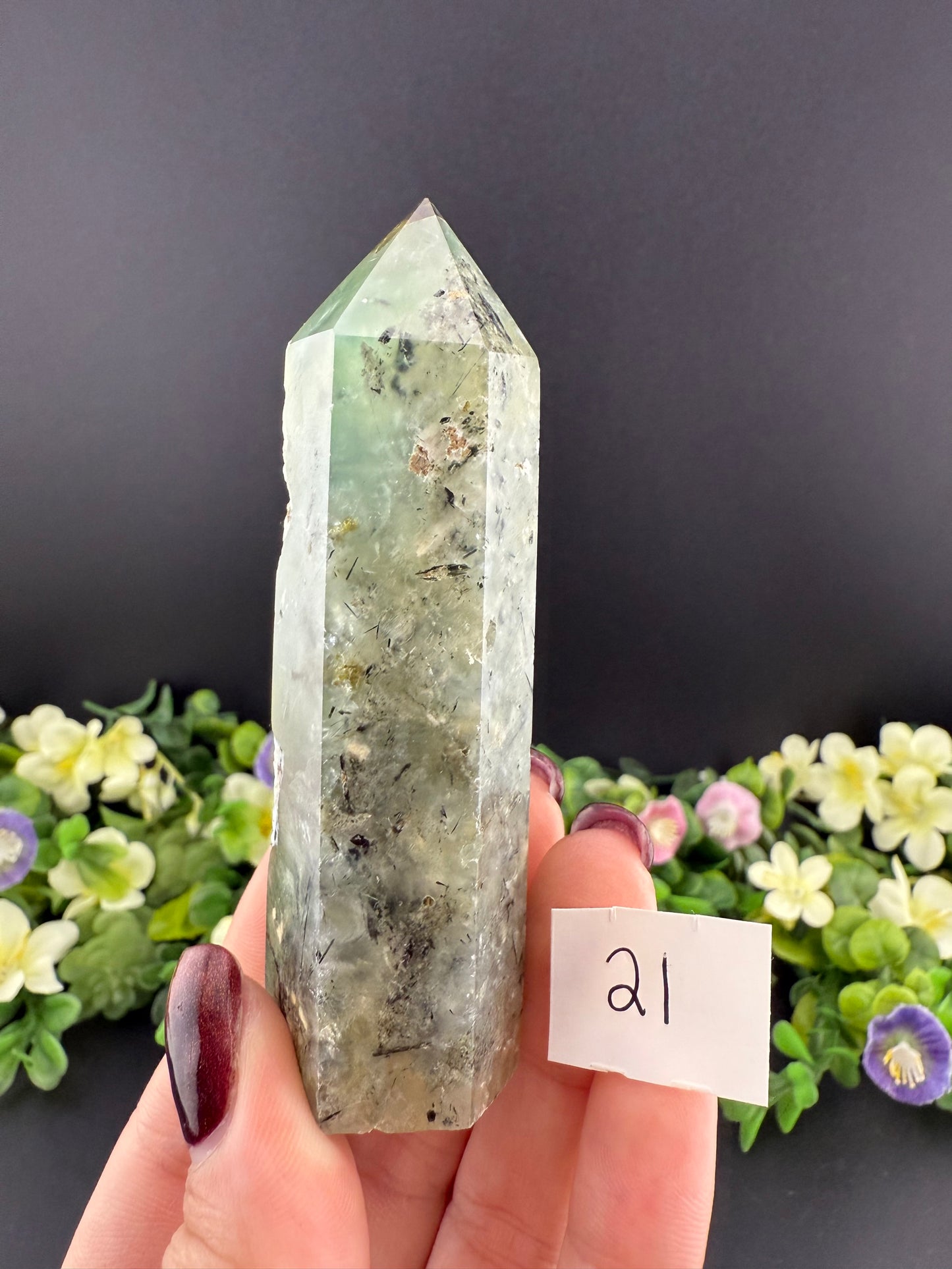 Druzy Prehnite w/ Epidote Inclusions Towers