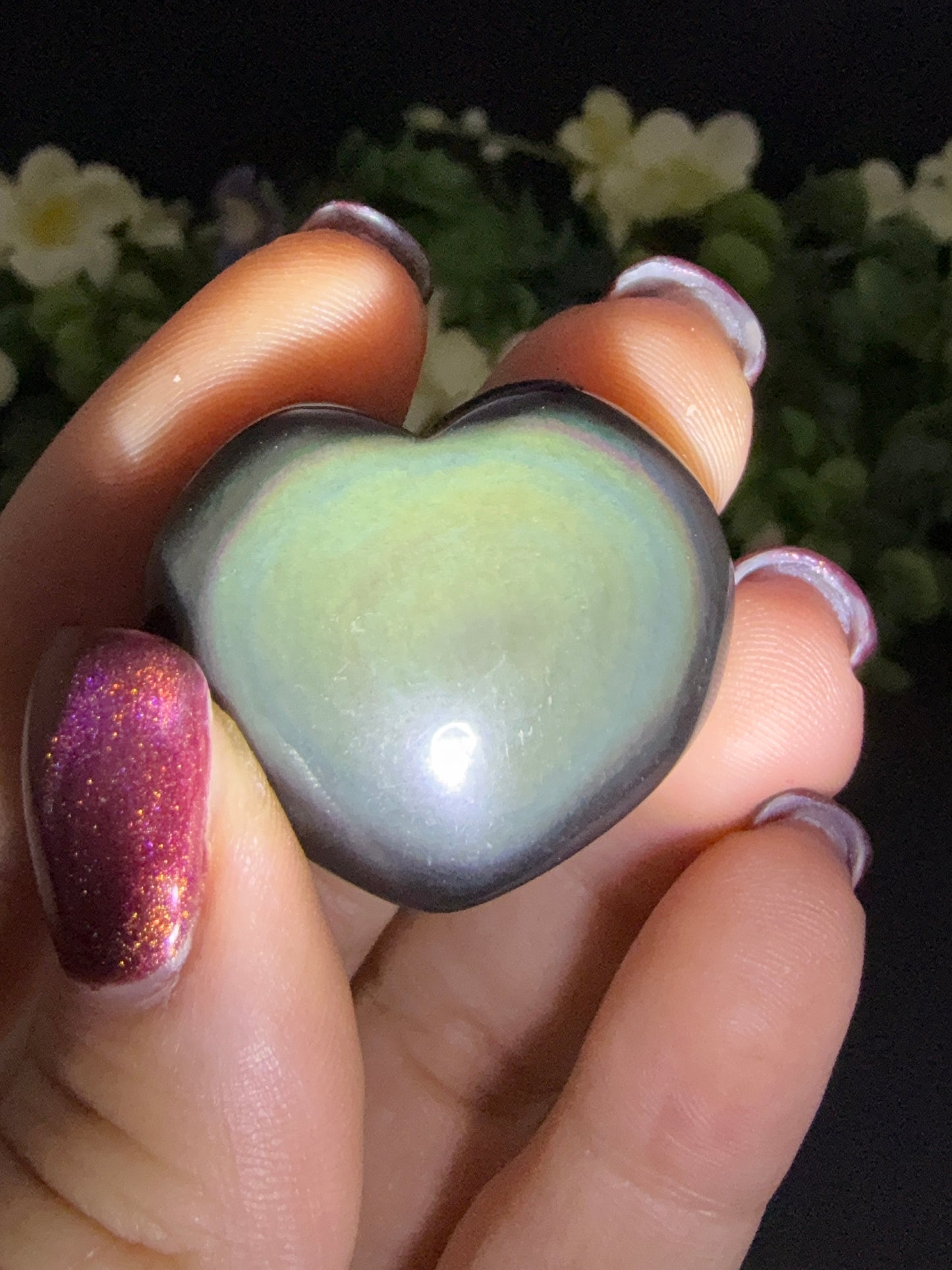 Small Rainbow Obsidian Hearts {Intuitively Chosen}