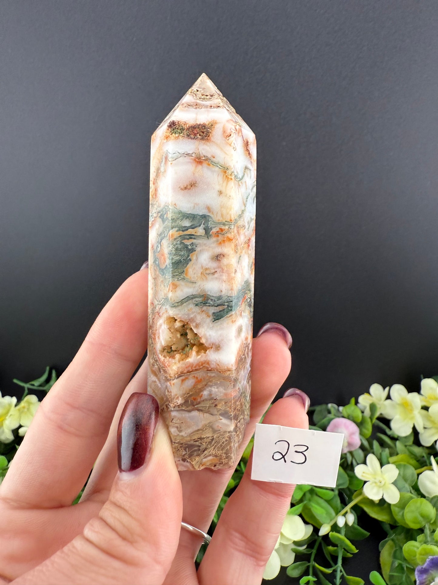 Red Moss Agate Towers