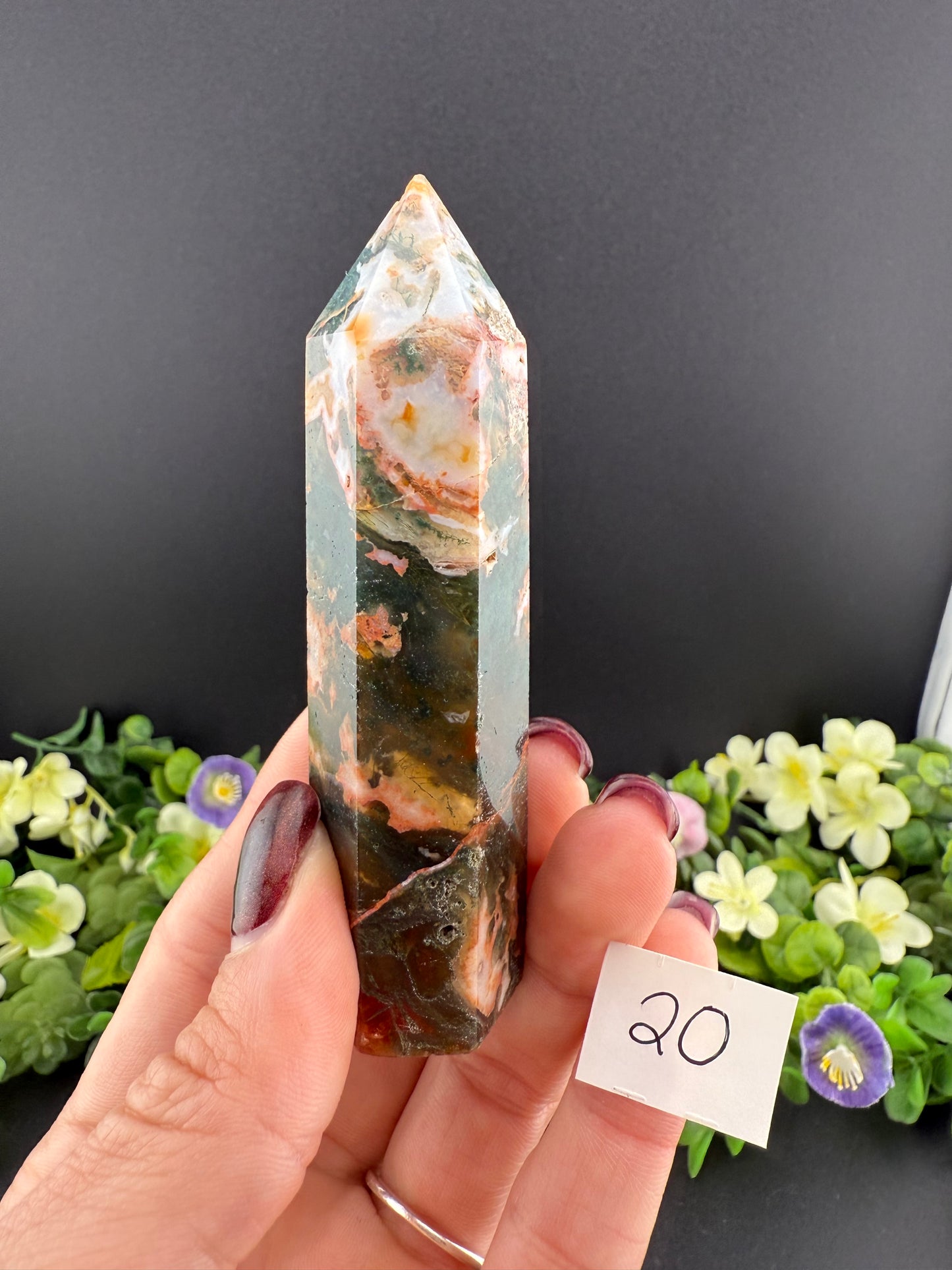 Red Moss Agate Towers