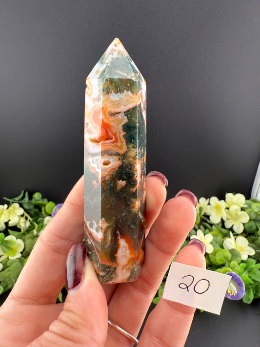 Red Moss Agate Towers