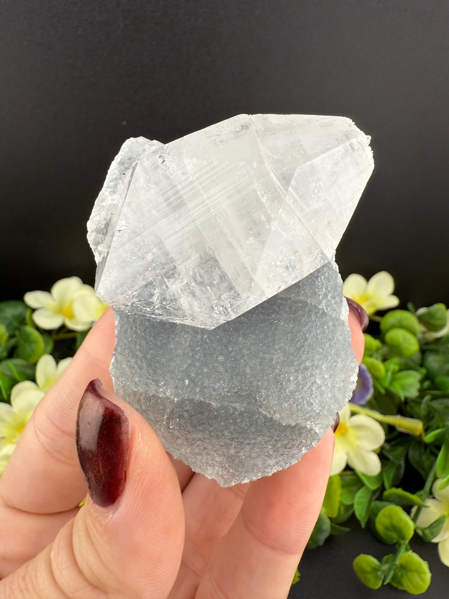 Blue Chalcedony w/ Apophyllite Specimen