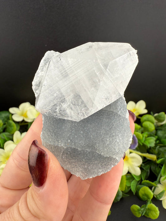 Blue Chalcedony w/ Apophyllite Specimen
