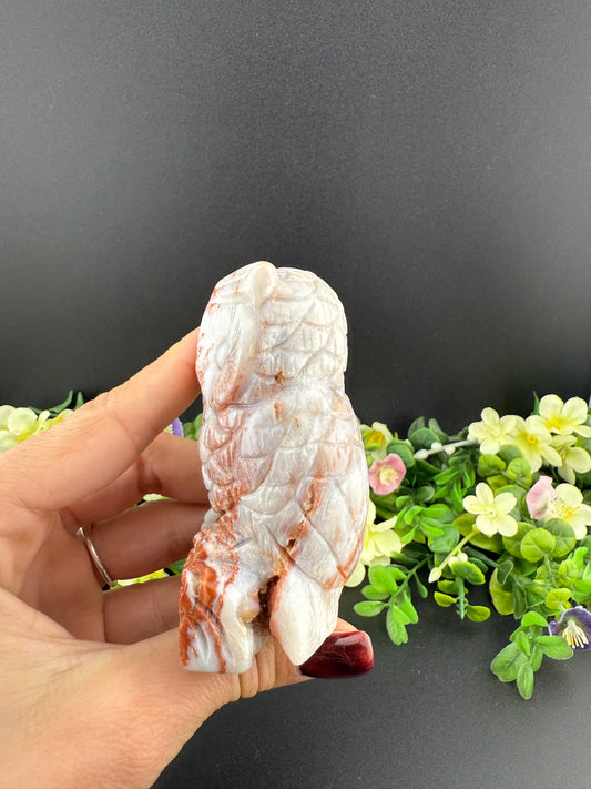 Druzy Agate Owl Carving