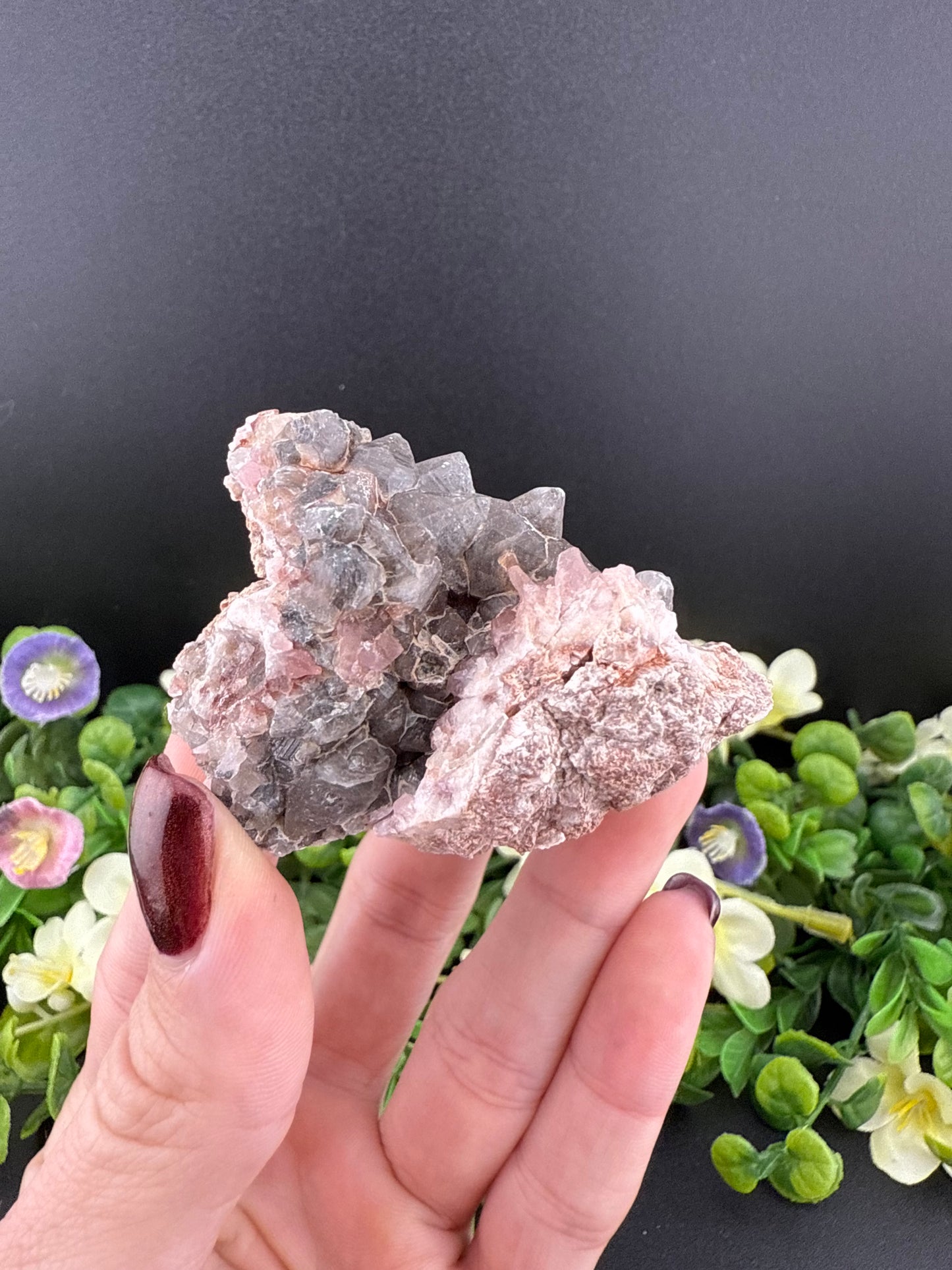Pink Amethyst w/ Calcite Inclusions (Rare)