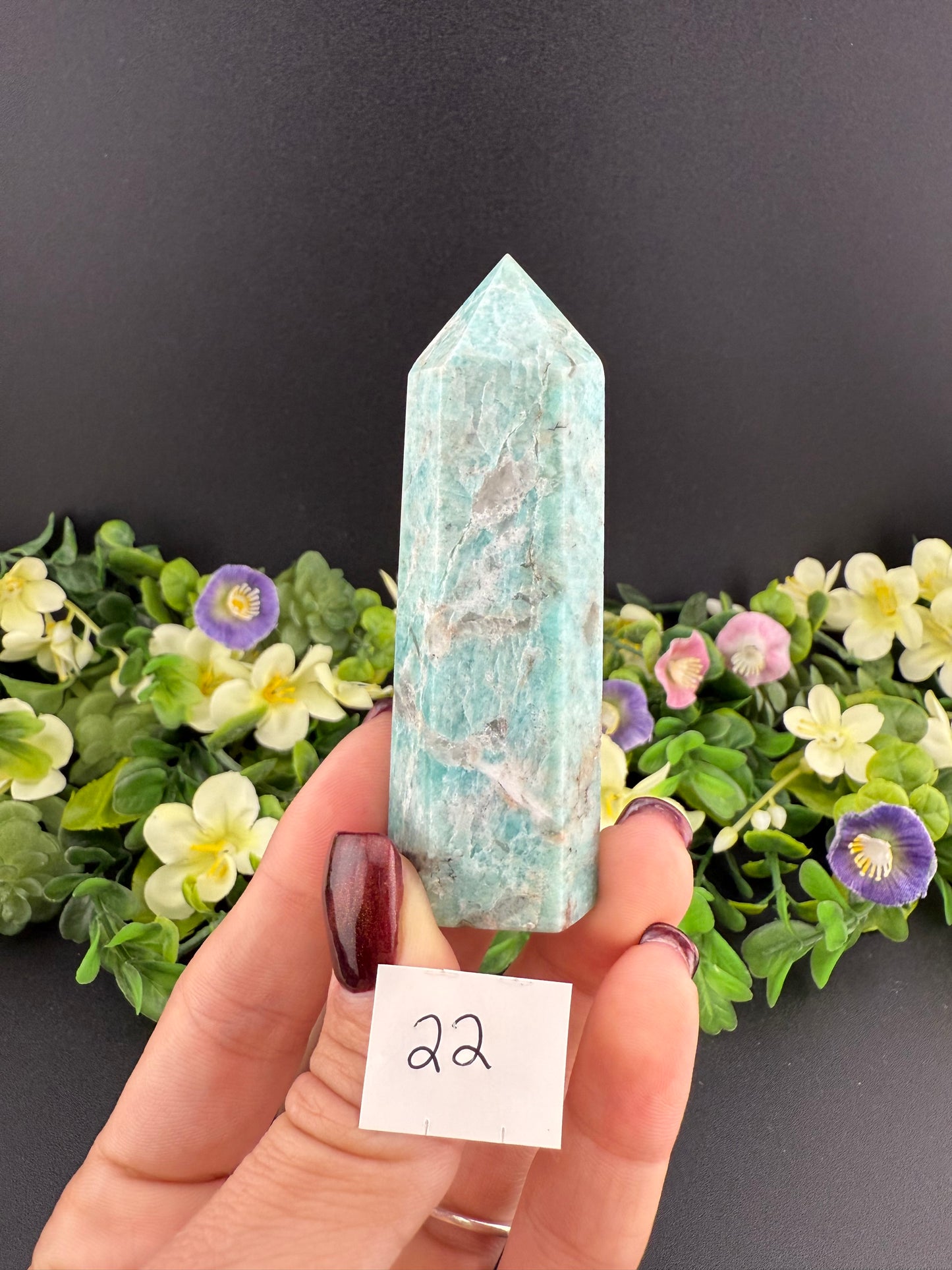 Amazonite w/ Smoky Quartz Towers