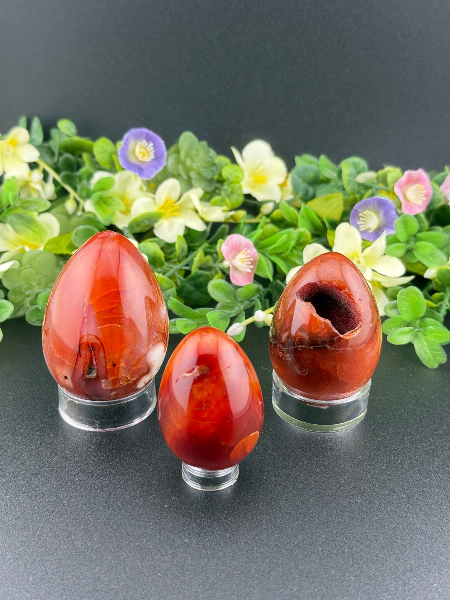 Druzy Carnelian Eggs