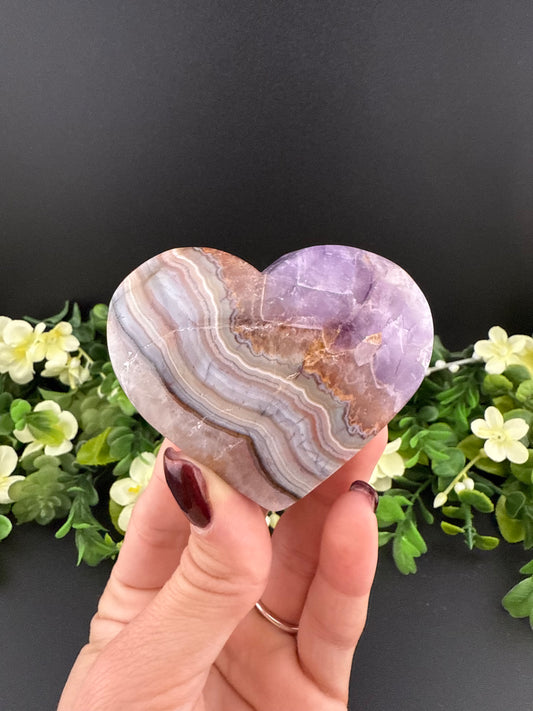 Amethyst w/ Crazy Lace Agate Heart