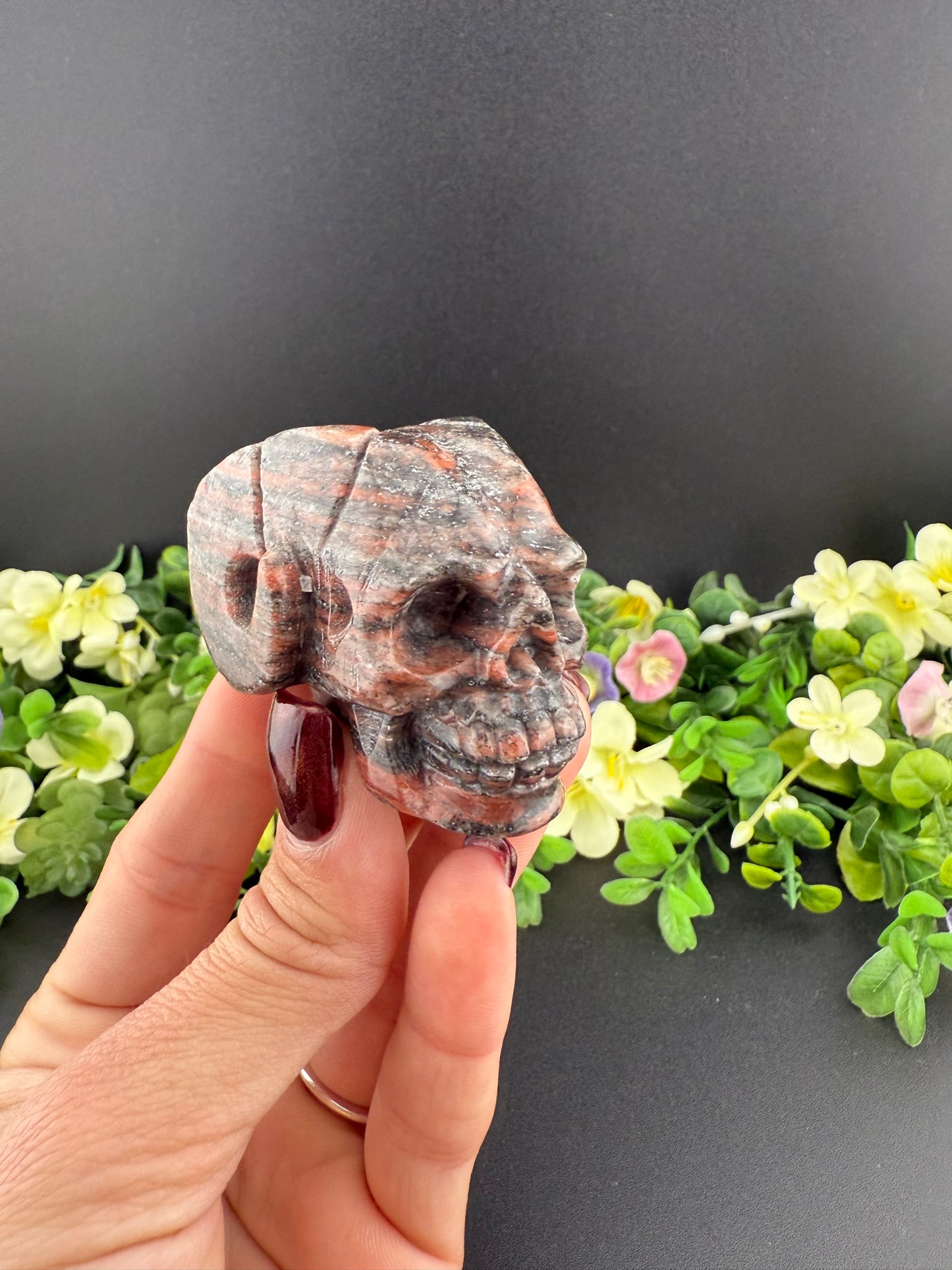 Red Jasper Ram’s Head Skull Carving