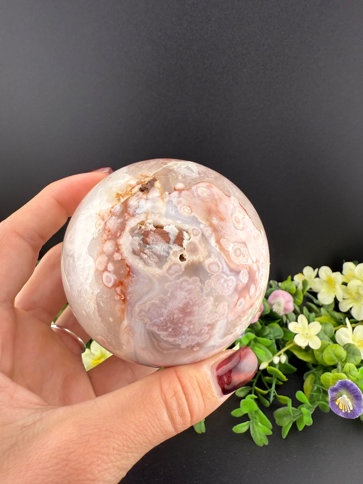 Big Flower Agate Sphere