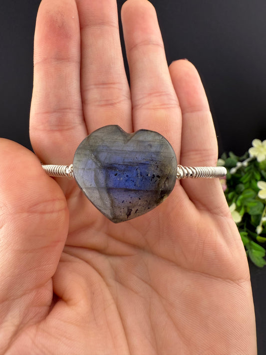 Labradorite Heart Bracelet (Adjustable)