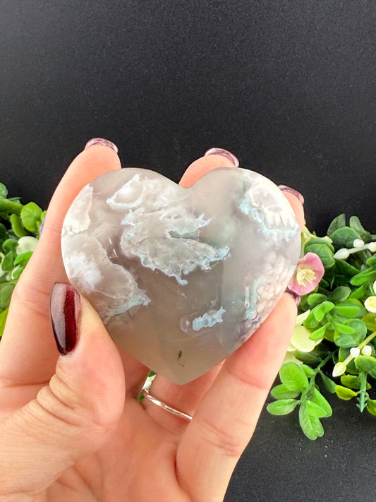 Flower Agate Heart