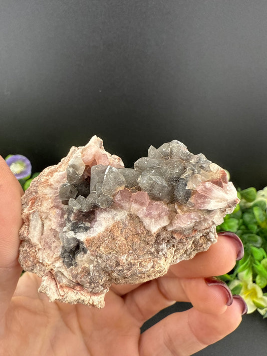 Pink Amethyst w/ Calcite Inclusions (Rare)