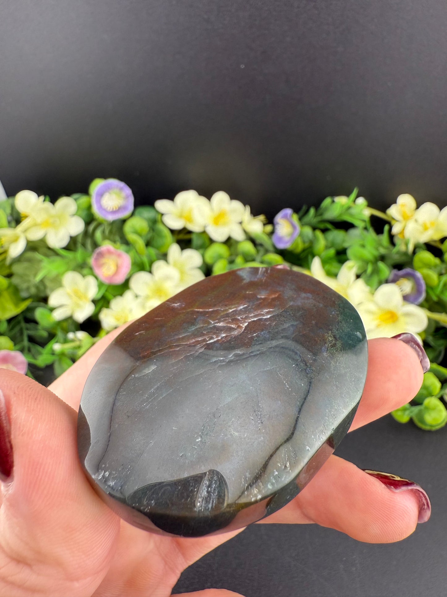 Colorful Moss Agate Palmstone