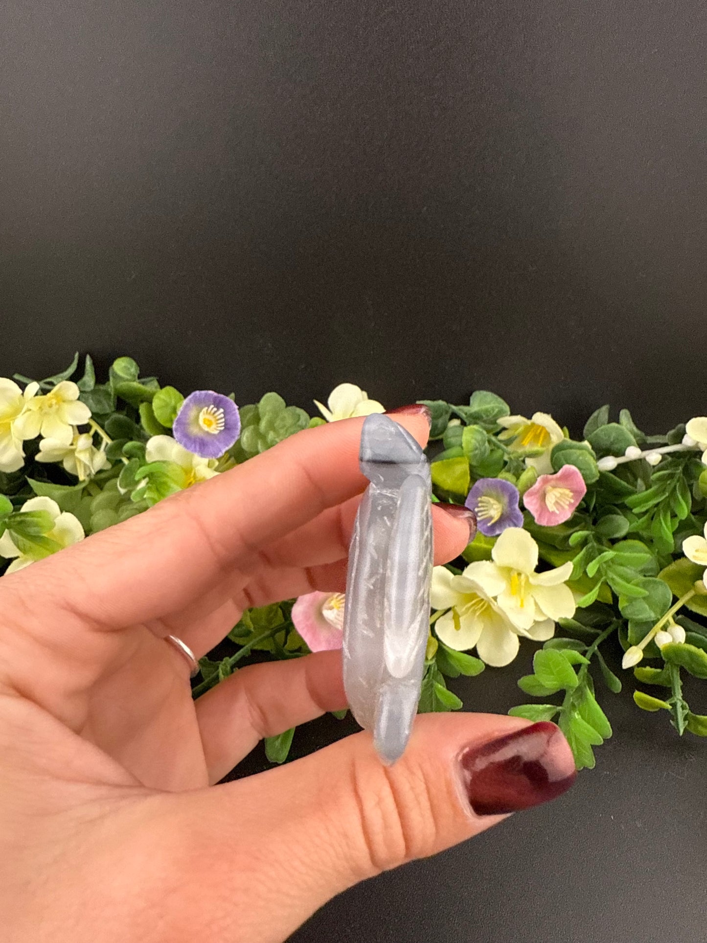 Druzy Agate Turtle Carving