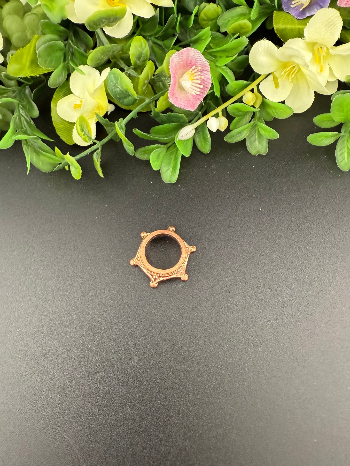 Rose Gold Painted Crown Sphere Stand