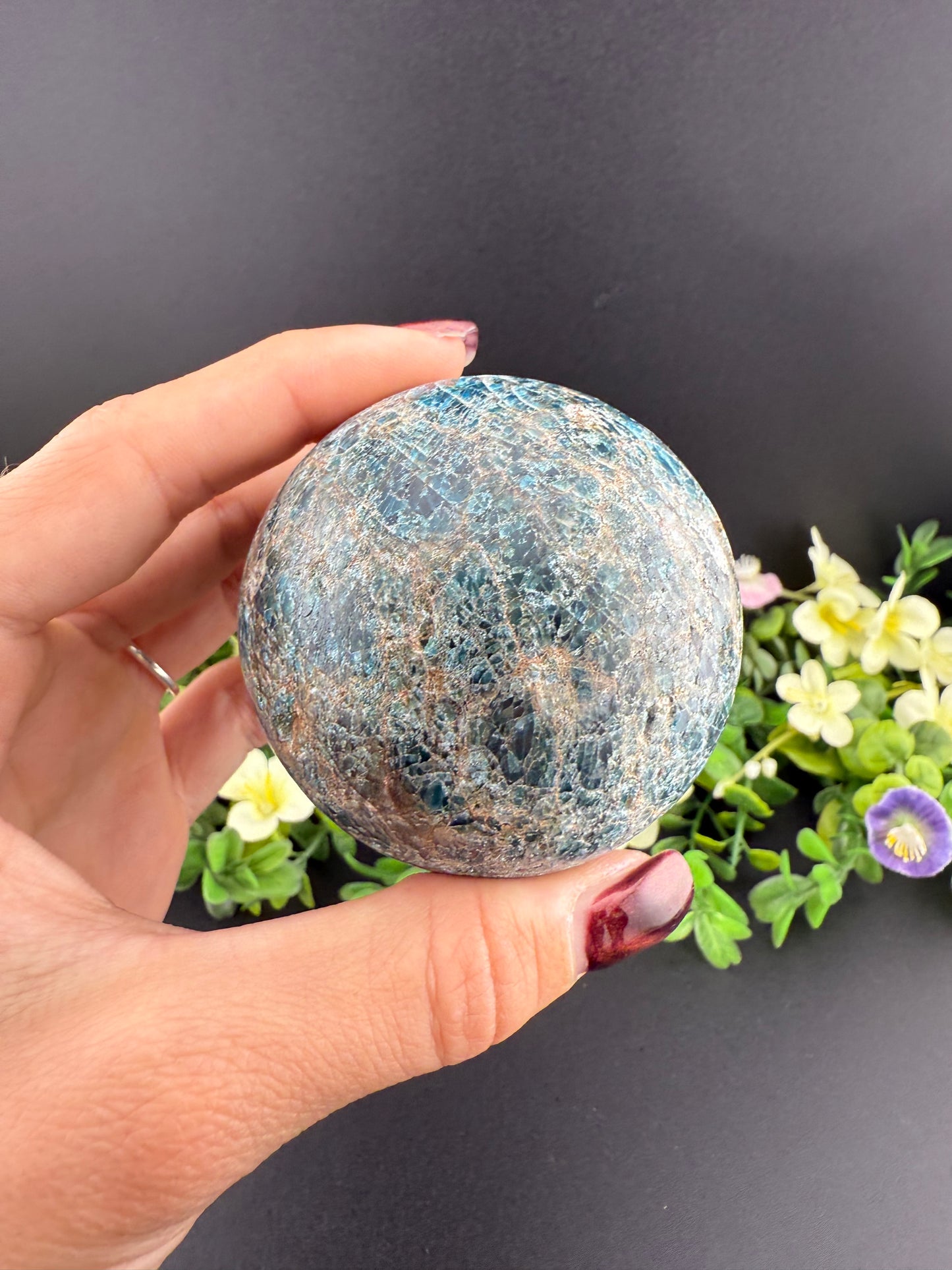 Blue Apatite Sphere