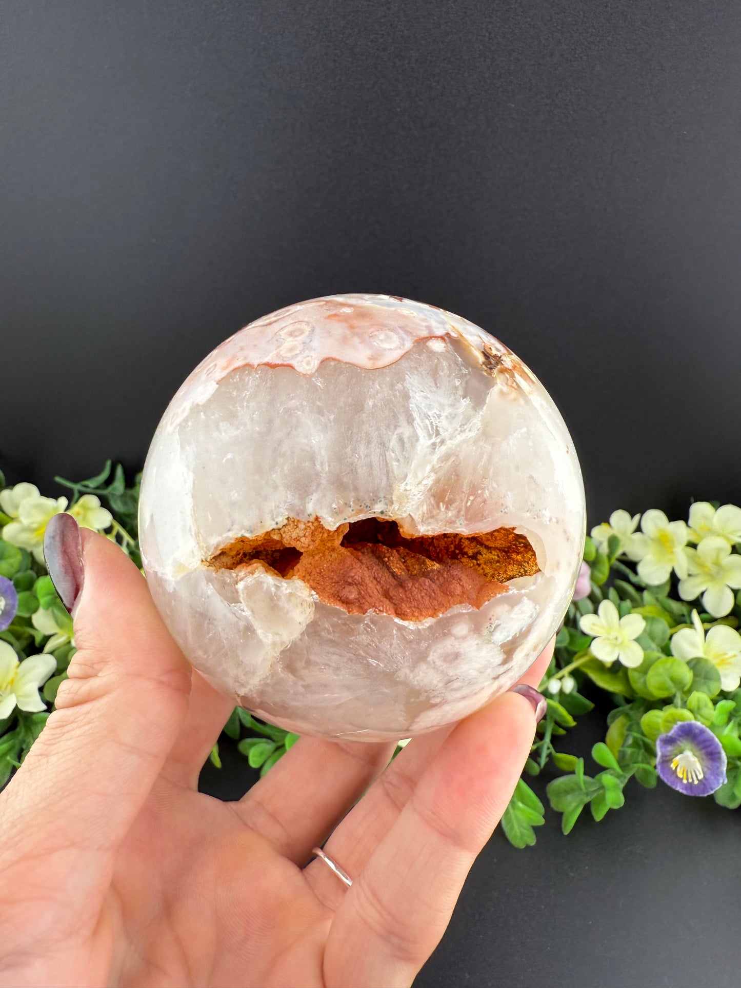Big Flower Agate Sphere