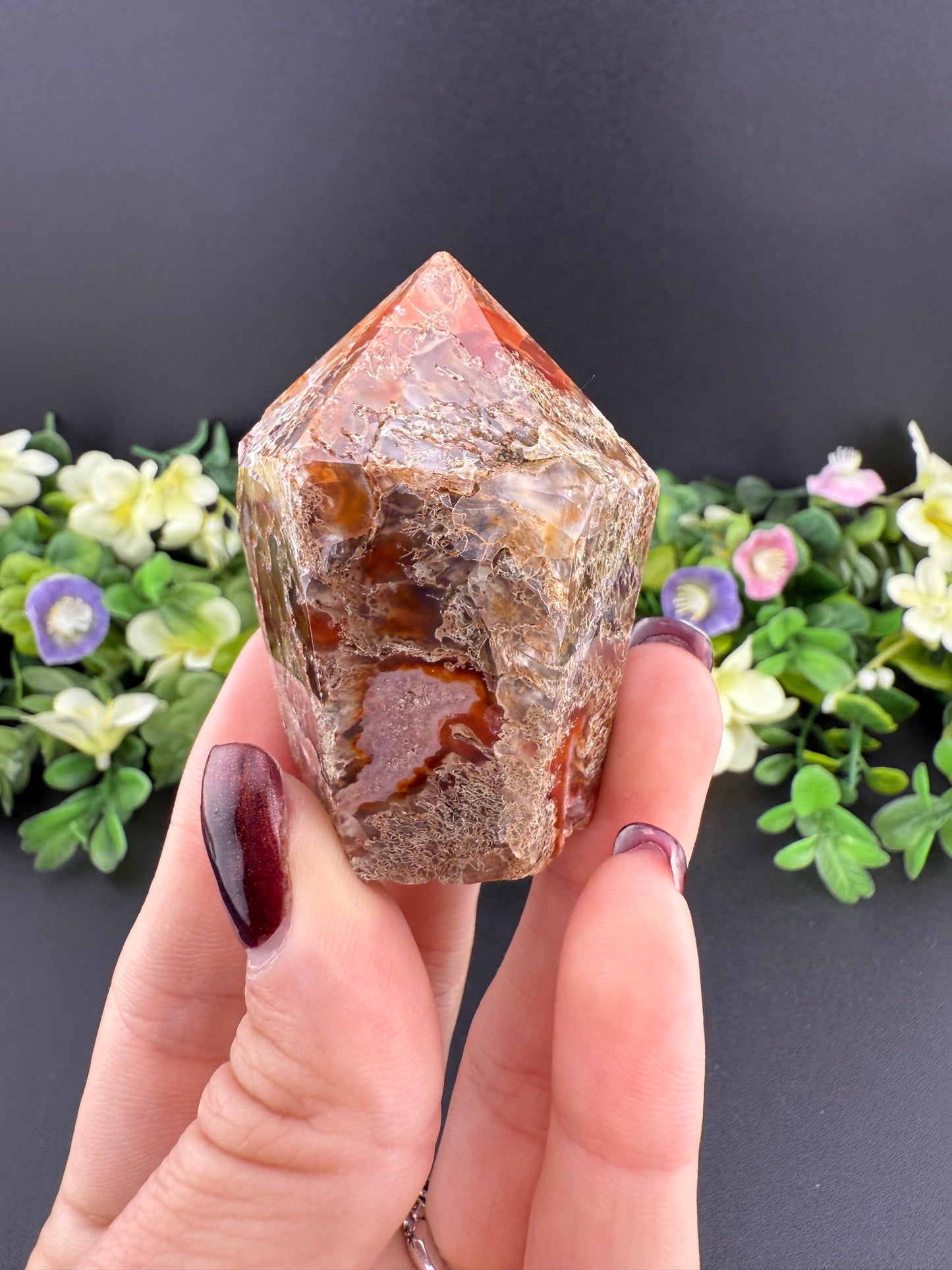 Red Moss Agate Cupcake Tower