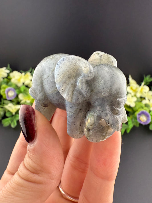 Labradorite Elephant Carving