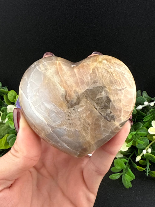 Peach Moonstone Heart