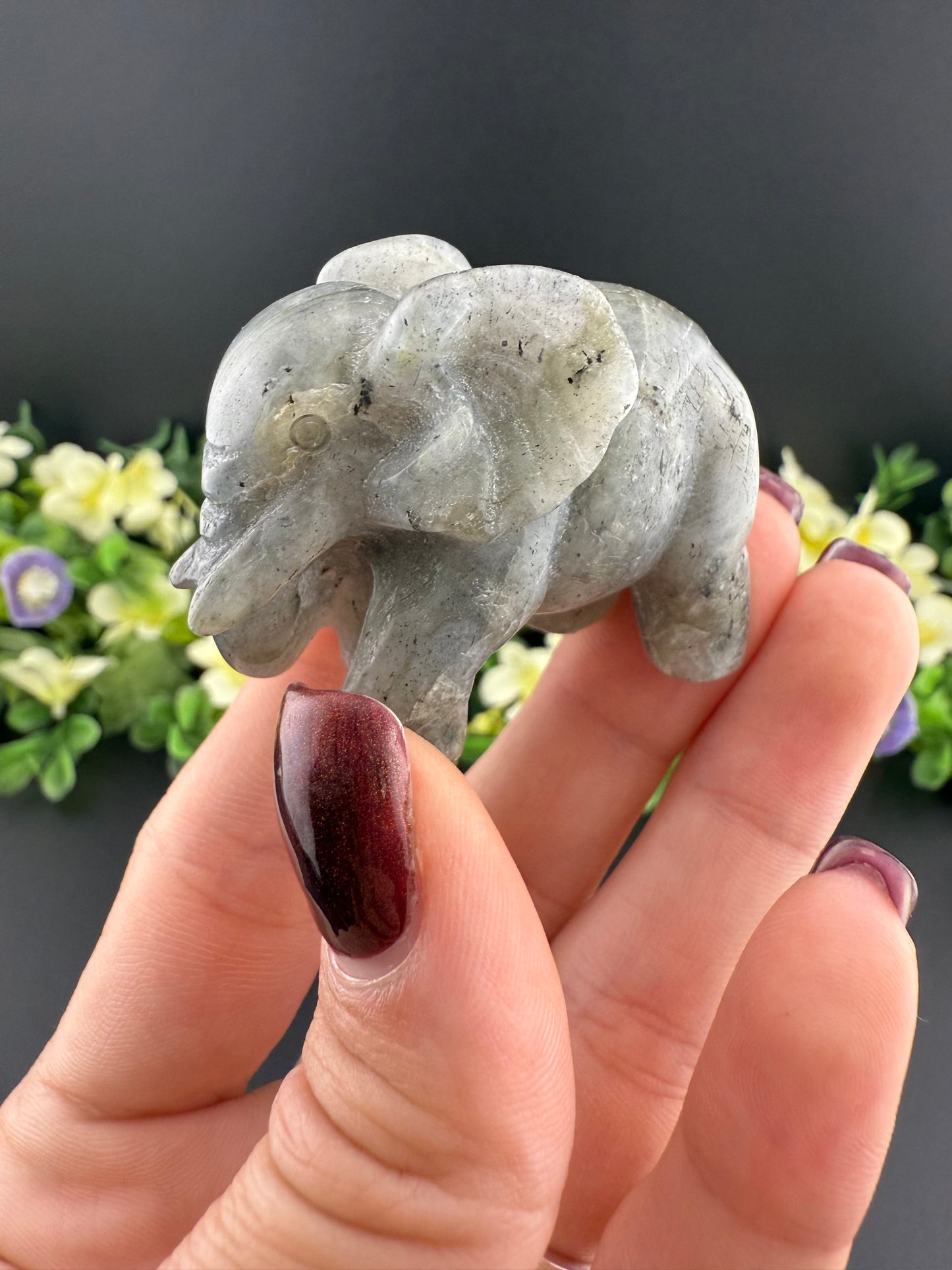 Labradorite Elephant Carving