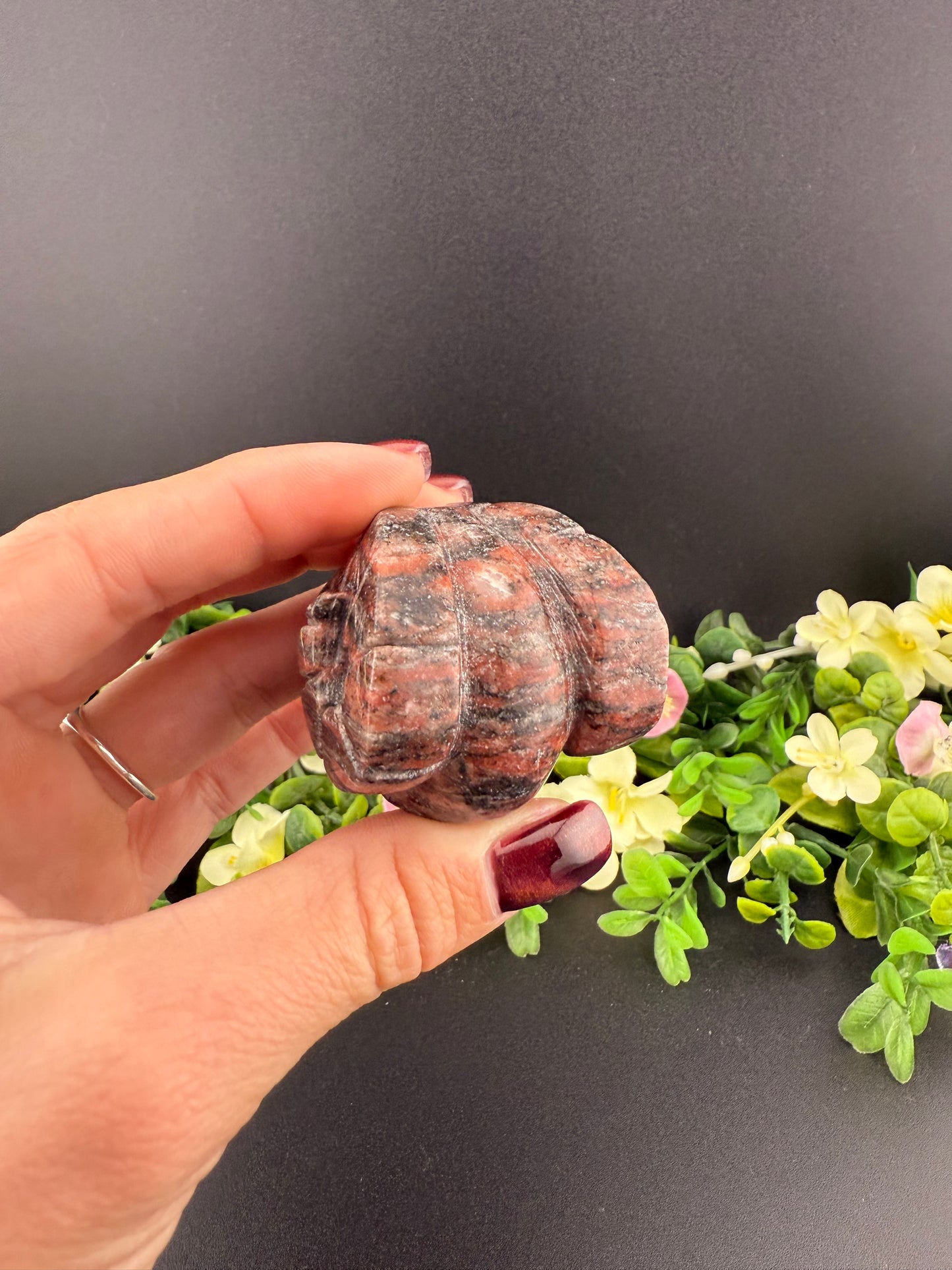 Red Jasper Ram’s Head Skull Carving