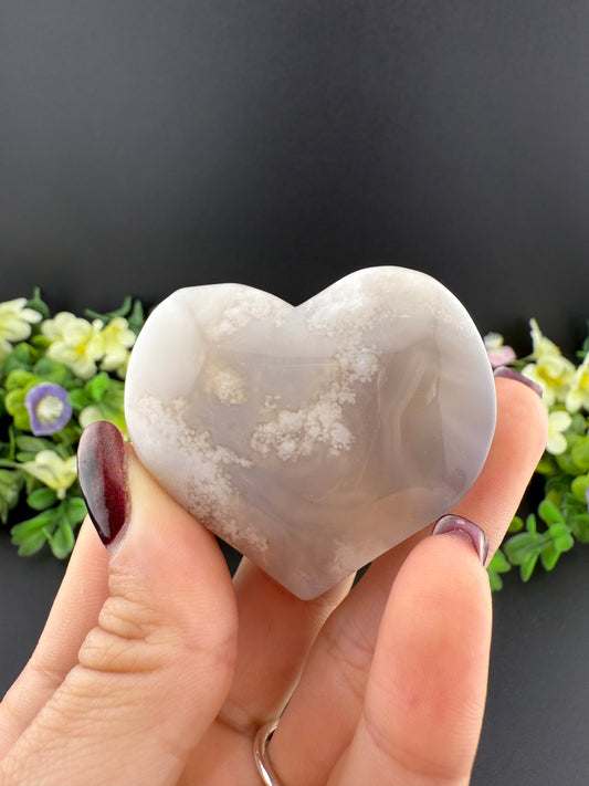 Flower Agate Heart