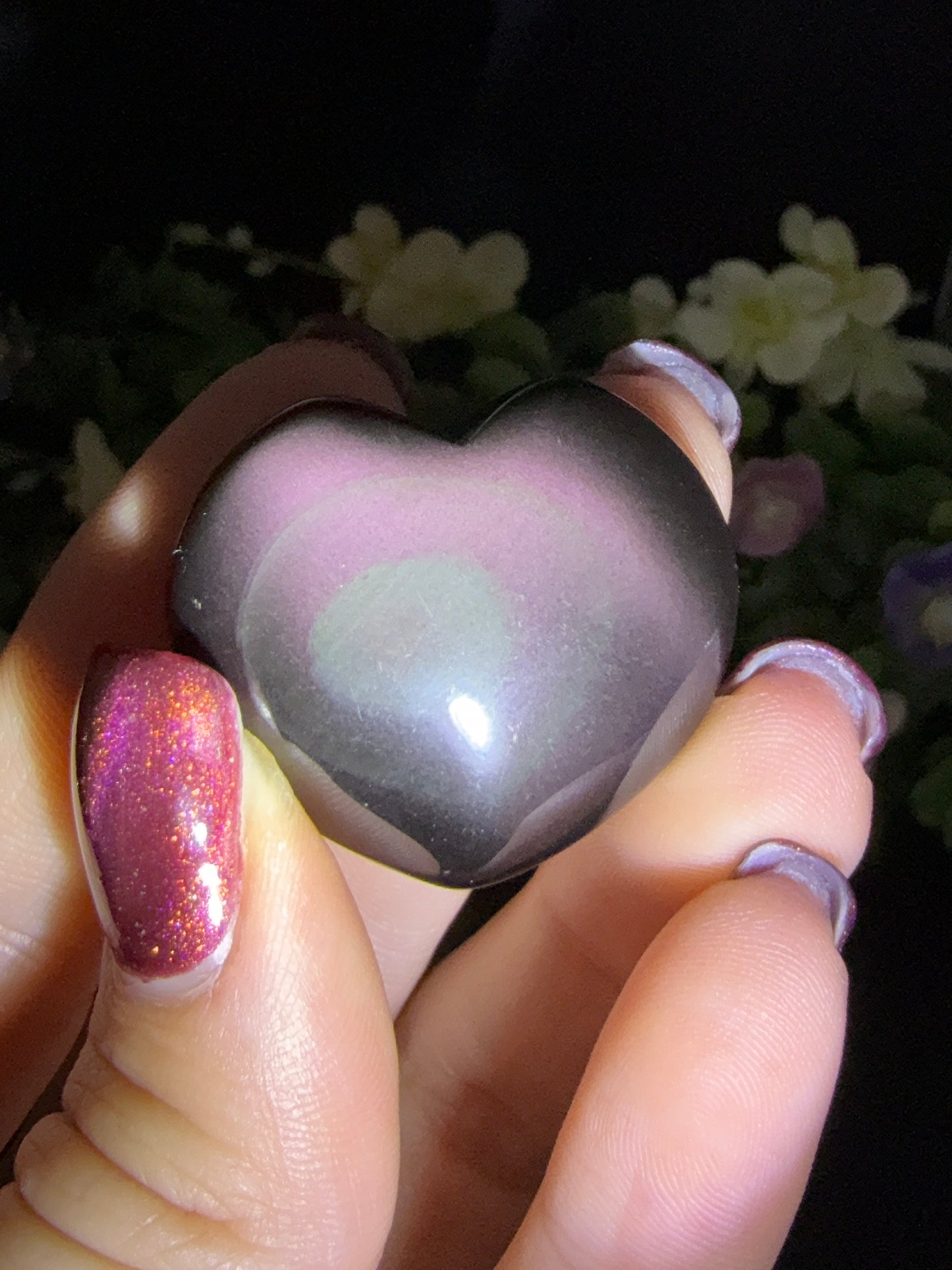 Small Rainbow Obsidian Hearts {Intuitively Chosen}