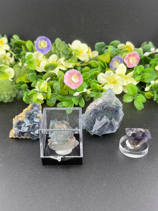 Yindu Fluorite with Bismuthinite Inclusions