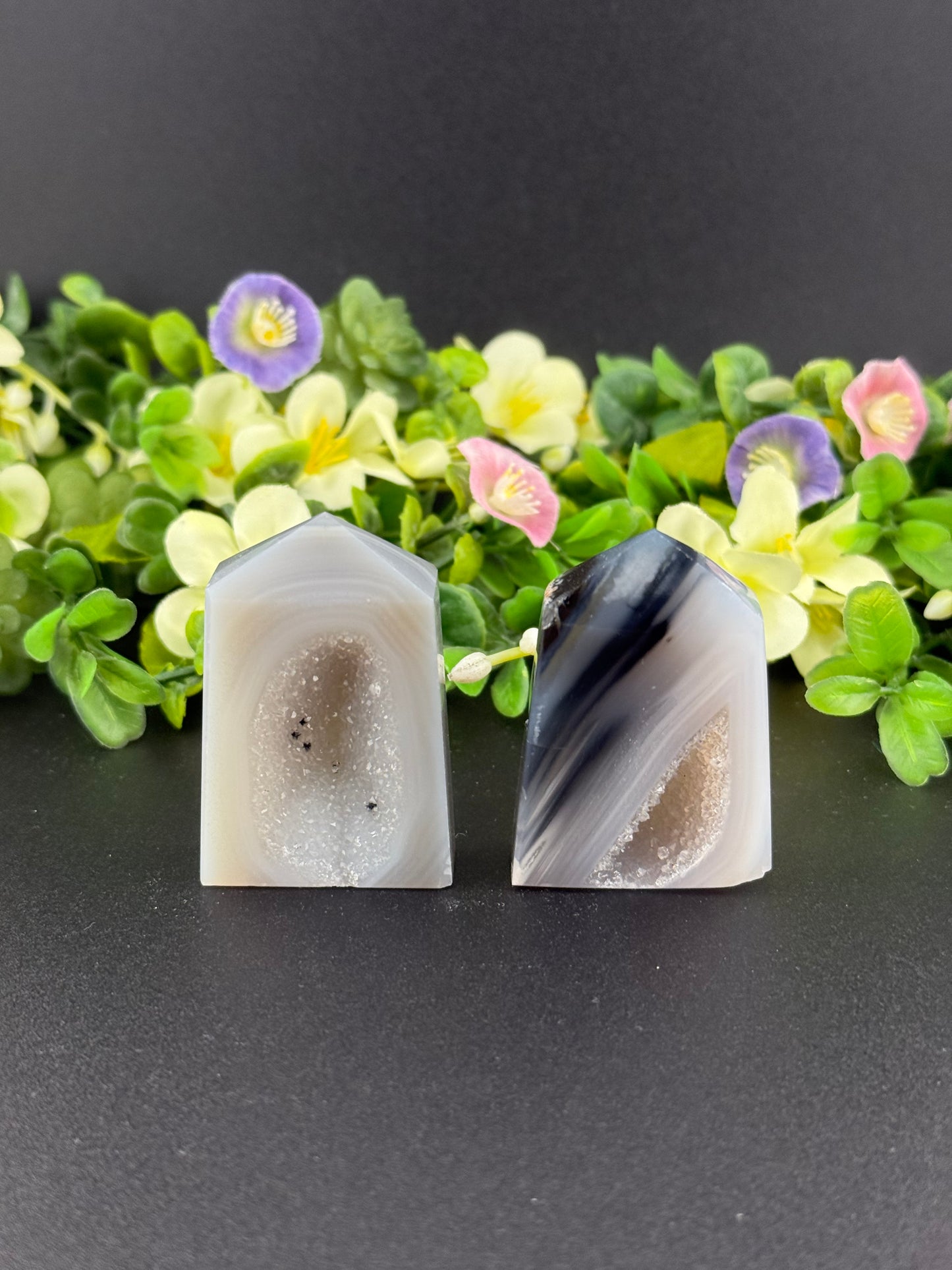 Small Druzy Agate Towers