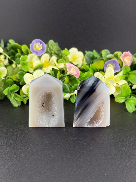 Small Druzy Agate Towers