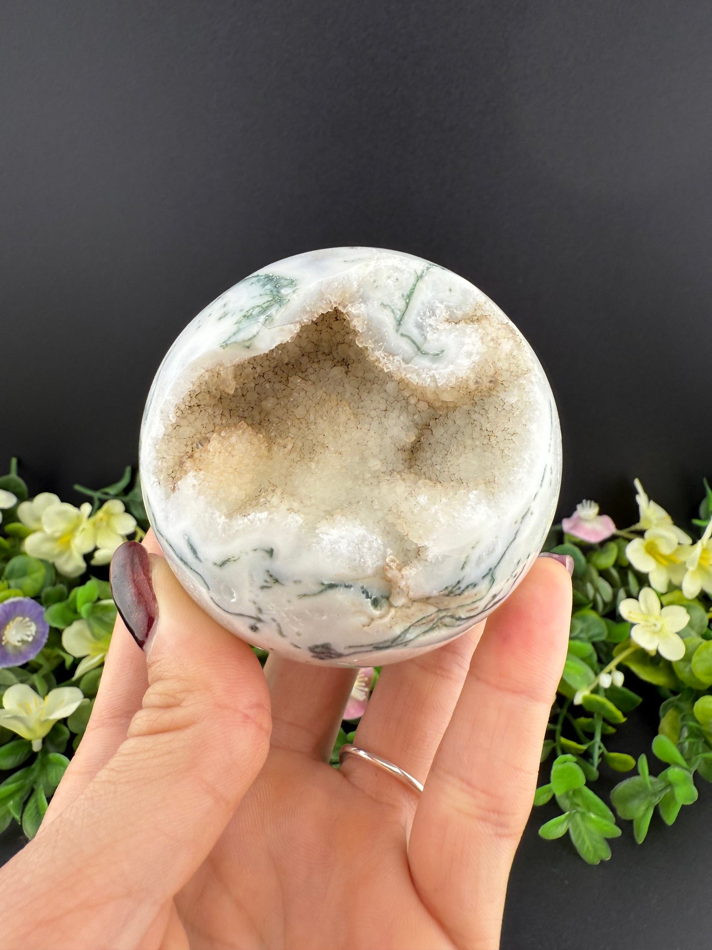 Druzy Tree Agate Sphere