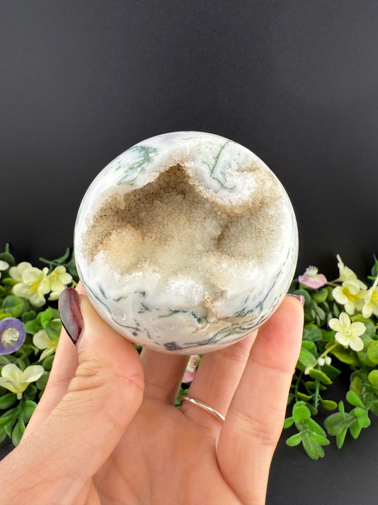Druzy Tree Agate Sphere
