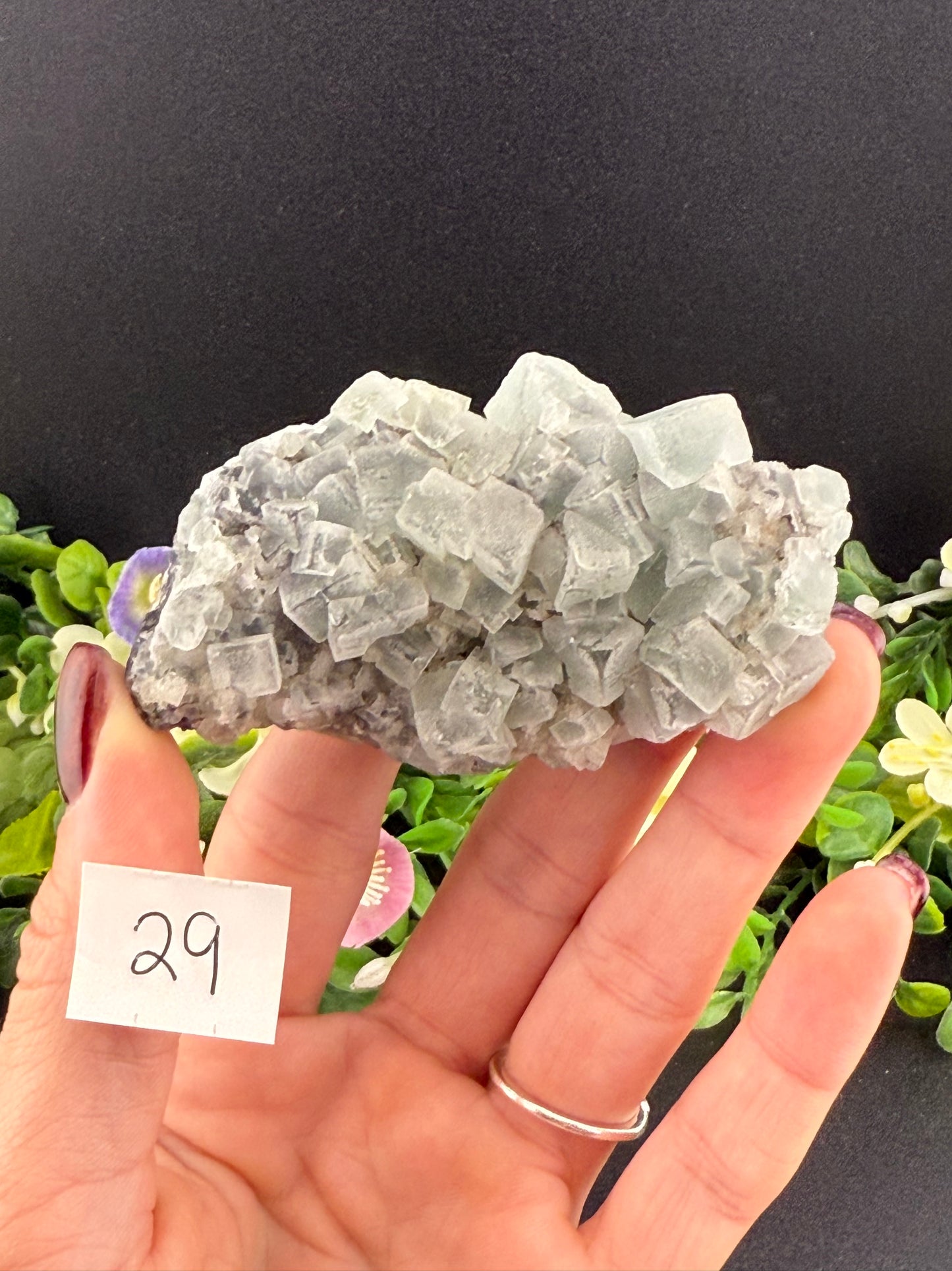 Green Cubic Fluorite on Druzy Quartz Specimens