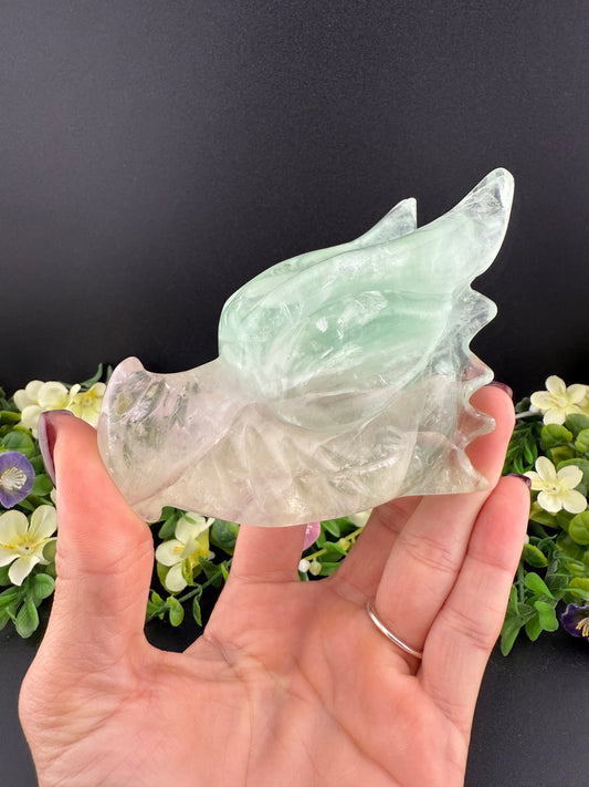 Fluorite Dragon Head Carving