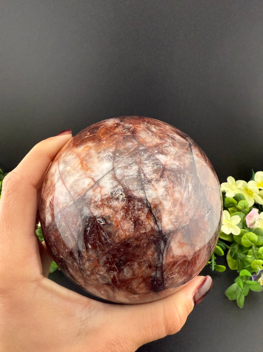 Large Fire Quartz Sphere