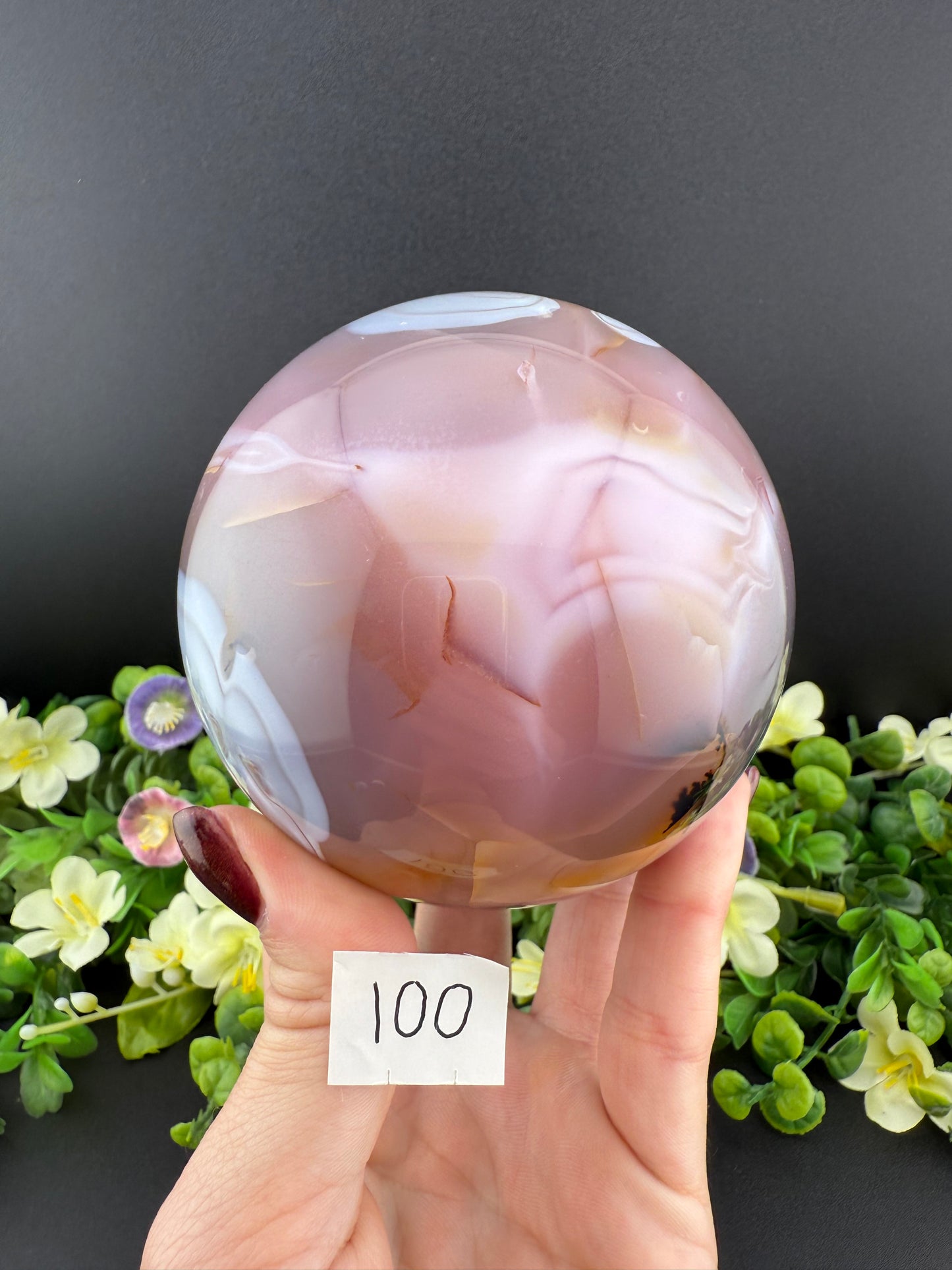 Pink Jelly Agate Spheres
