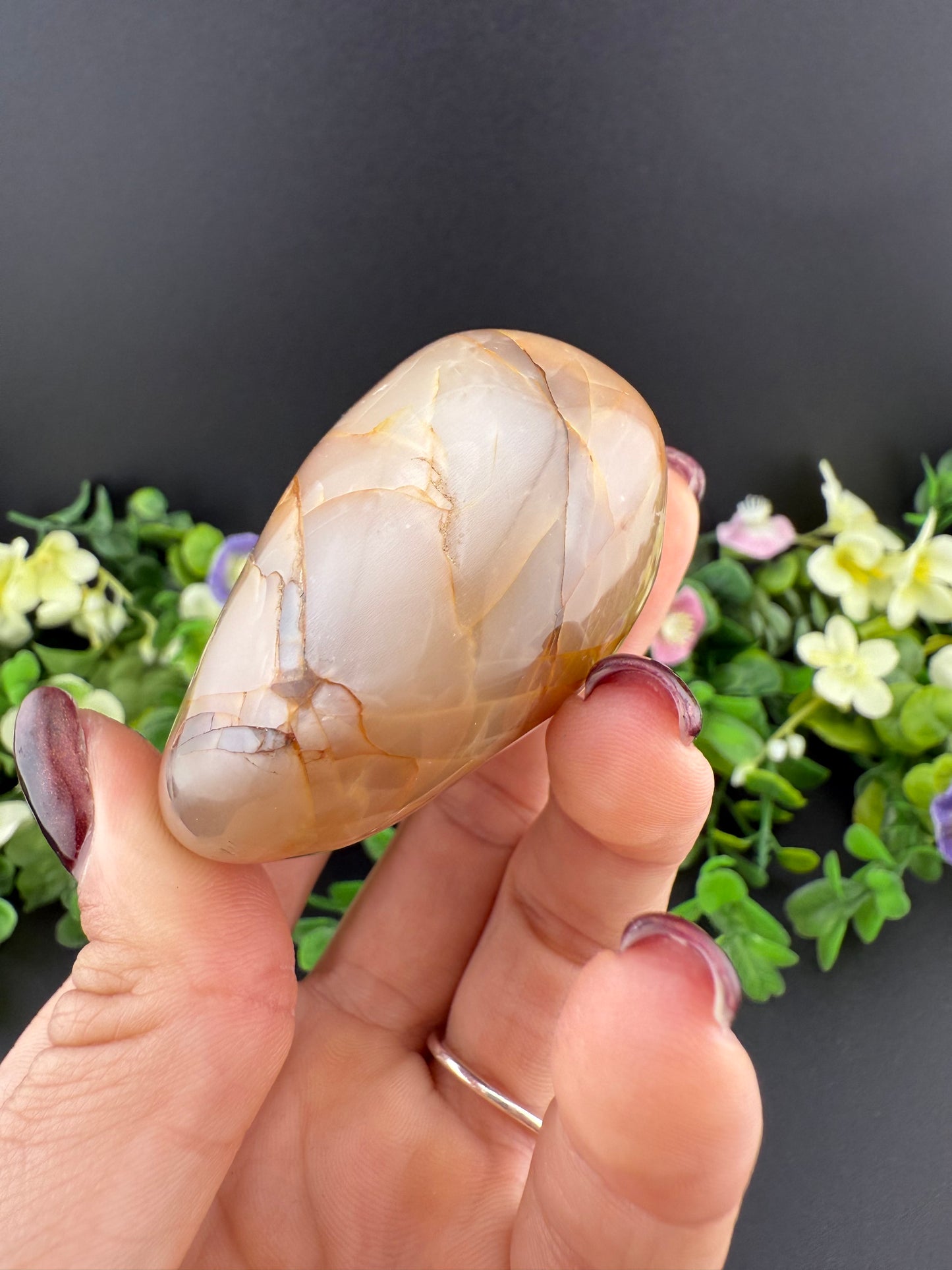 Large Peach Moonstone Palmstone