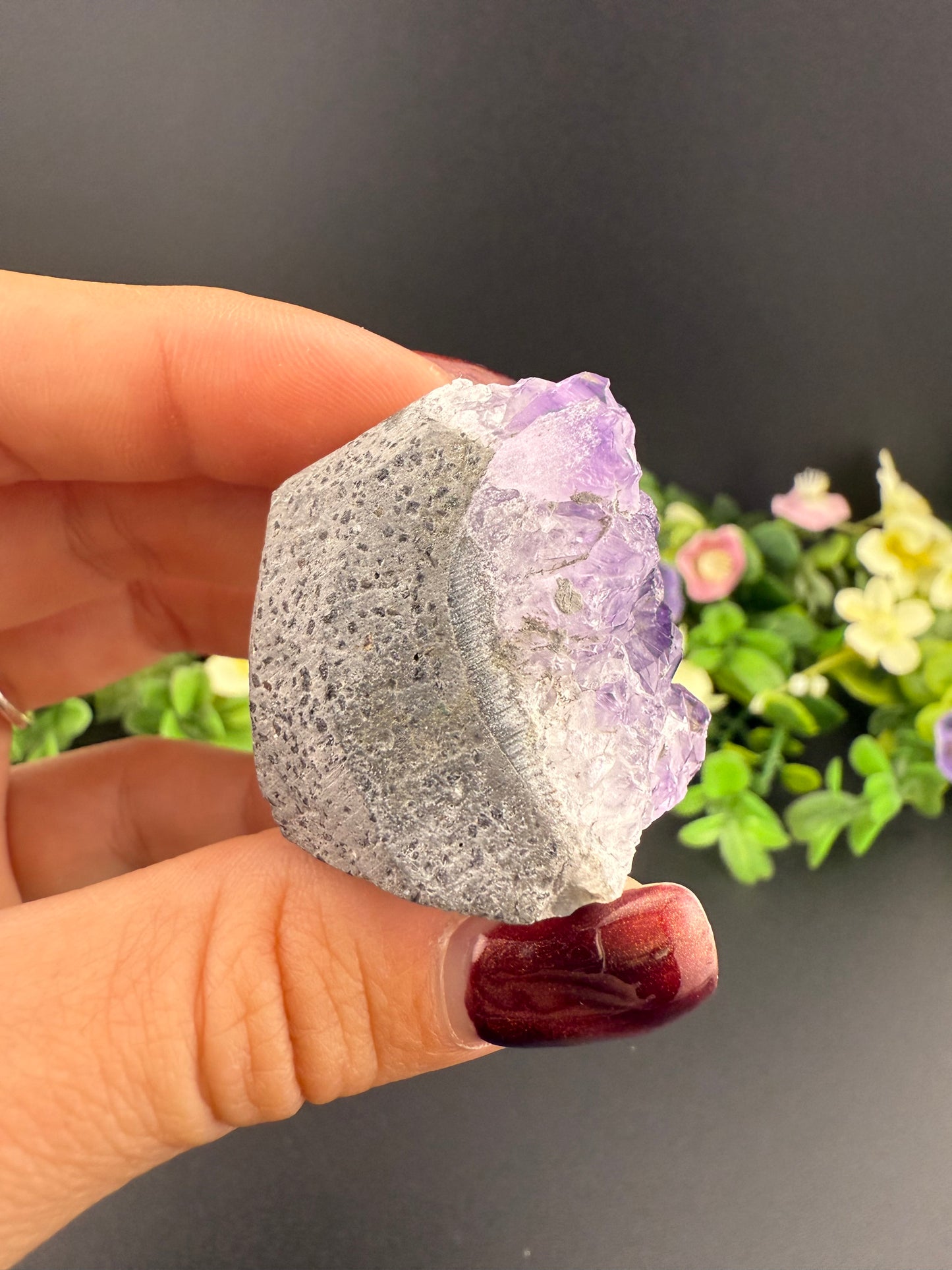 Tiny Amethyst Geode Cut Base