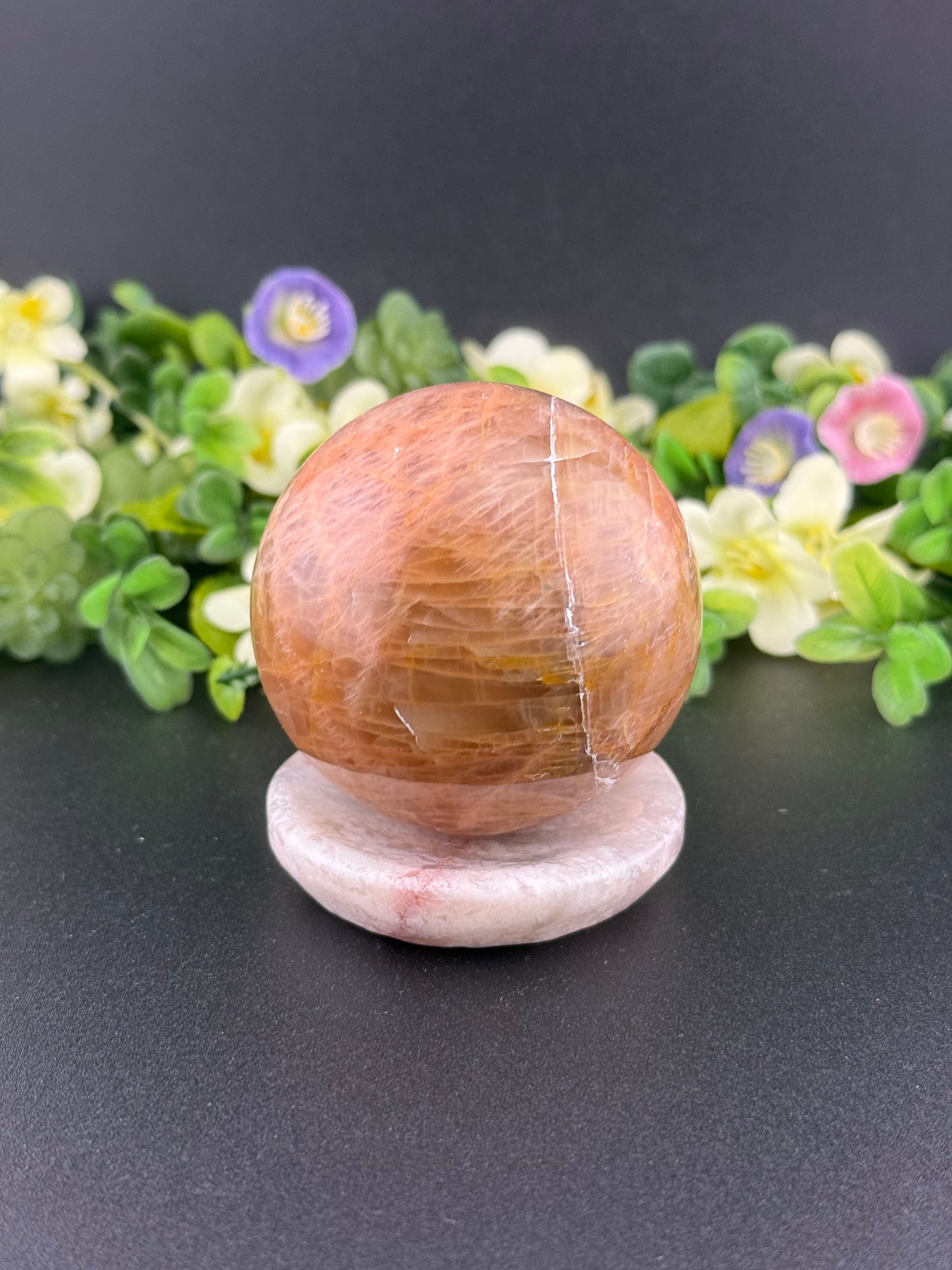 Pink Amethyst Flower Agate Sphere Holder