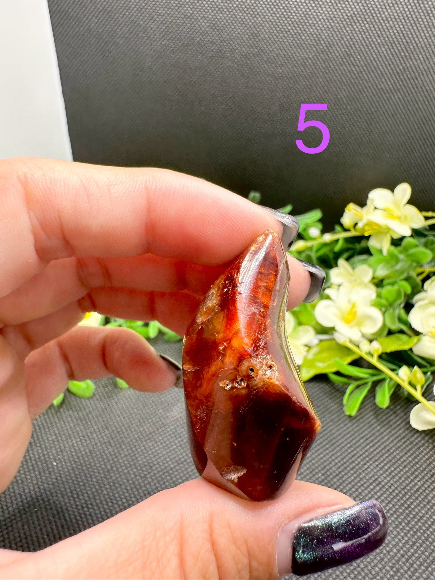 Small Druzy Carnelian Flames