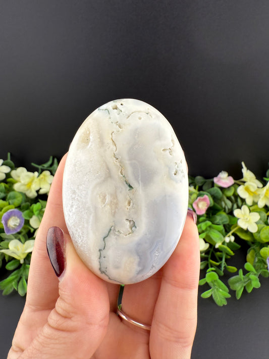 Druzy Tree Agate Palmstone