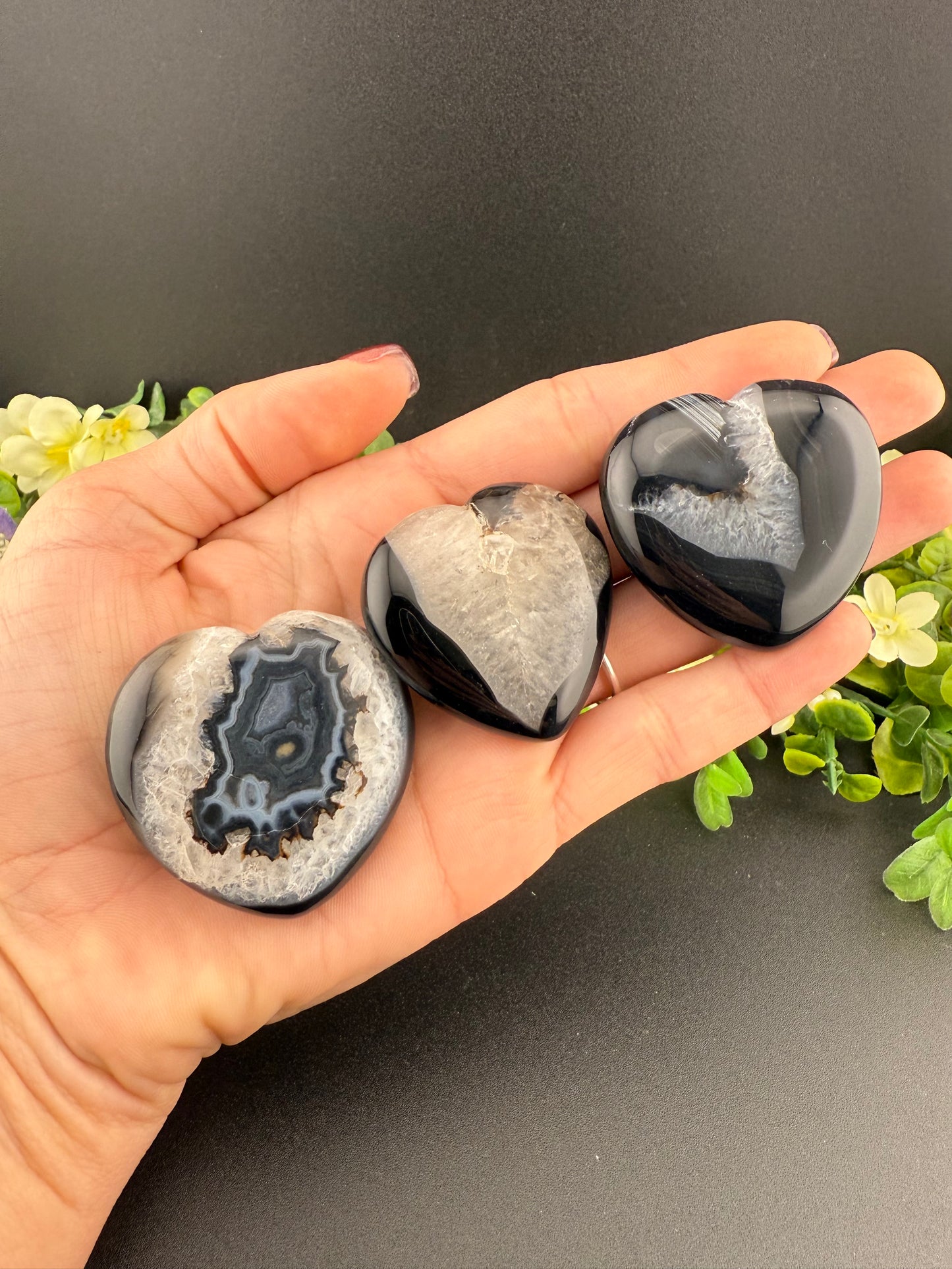 Black Agate Hearts [Intuitively Chosen]
