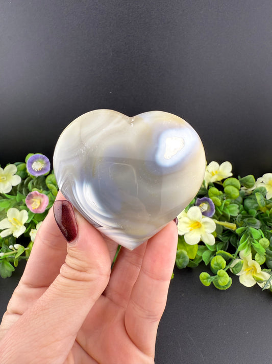 Orca Agate Heart